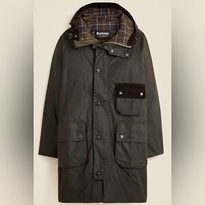 Barbour Solway Wax Jacket Trench Coat Olive MWX24810L71 $710 Medium CN462